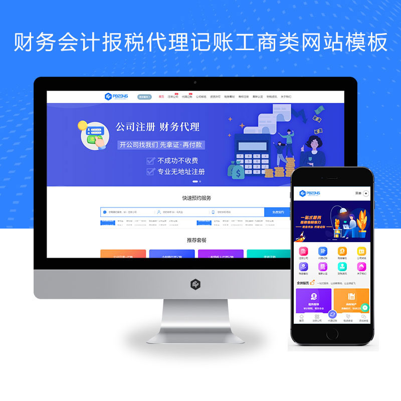 财务会计报税代理记账工商类网站演示