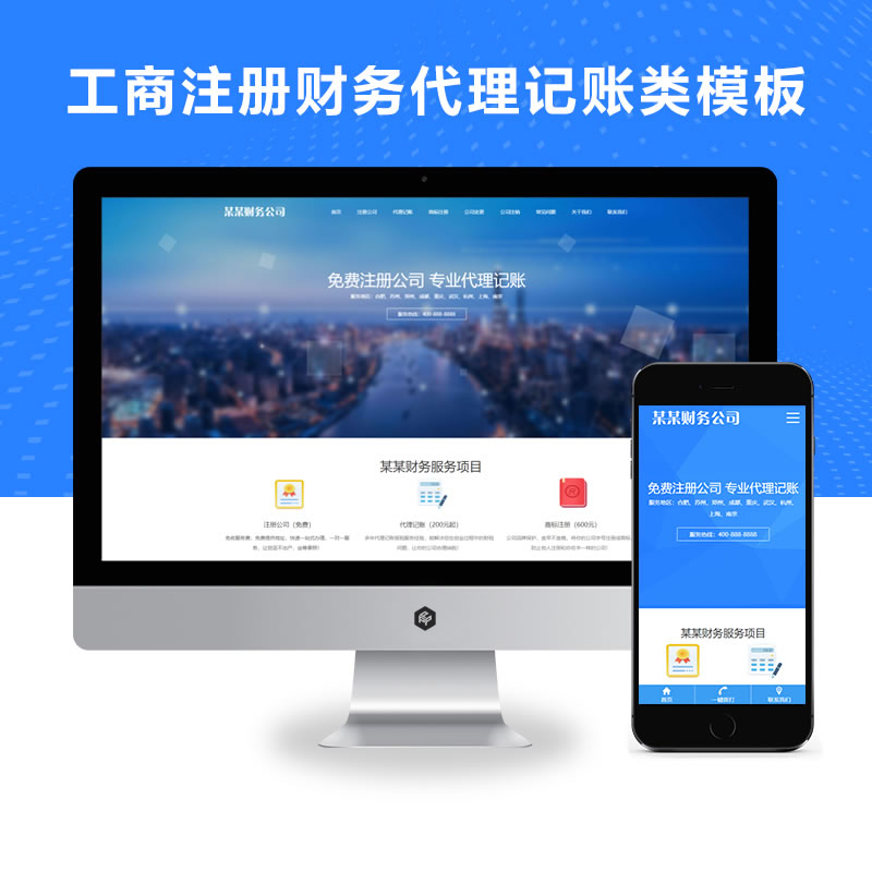 工商注册财务代理记账类网站演示