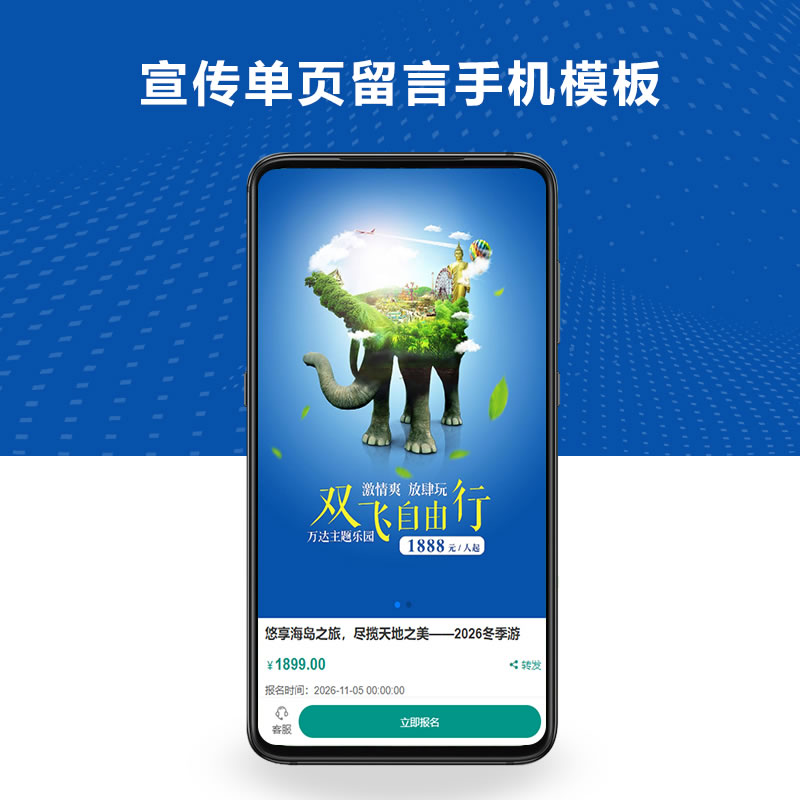 独立手机版单页落地页推广网站演示